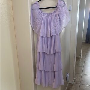 Lulu's Lavender Layered Midi Dress